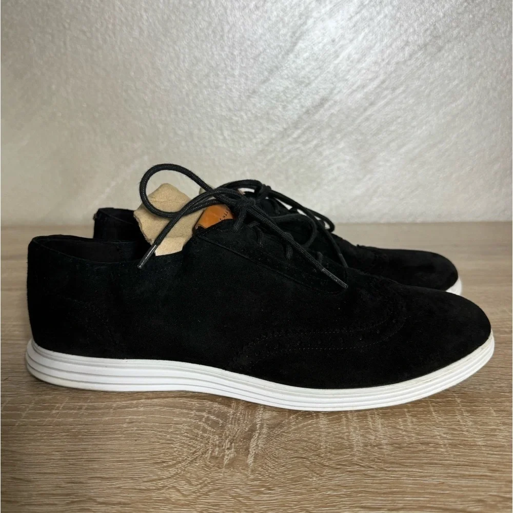 Cole Haan Ella Grand OX ll Black Suede Women 9B Sneakers